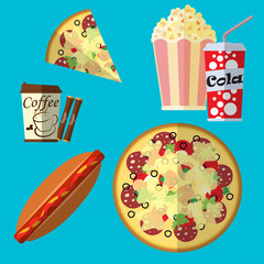 Fast food icon set