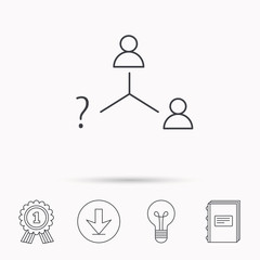 Vacancy or hire job icon. Teamwork sign.