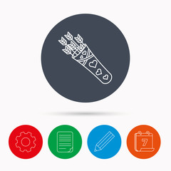 Cupid arrows icon. Love weapon sign.