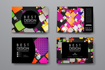 Set of brochure, poster design templates in abstract geometric background style