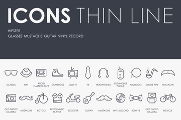 Hipster Thin Line Icons