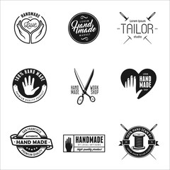 Hand made labels, badges and design elements in vintage style.