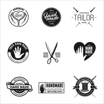 Hand made labels, badges and design elements in vintage style.