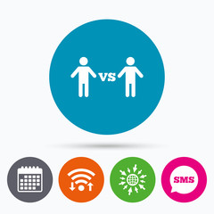 Player vs player sign icon. Games symbol.