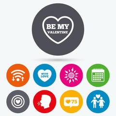 Valentine day love icons. Target aim with heart.