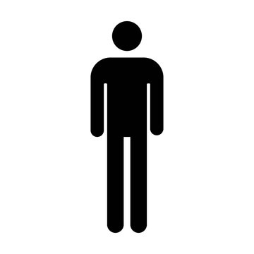Male or men's bathroom / restroom sign flat icon for apps and websites