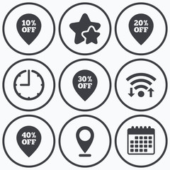 Sale pointer tag icons. Discount symbols.