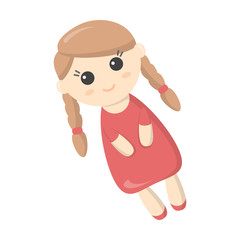 Doll cartoon icon. Illustration for web and mobile design.