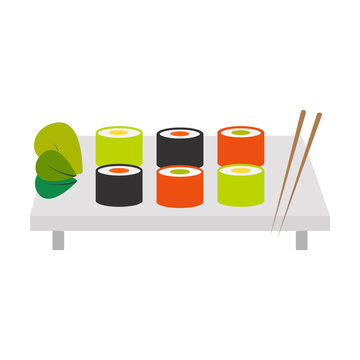 Suchi flat icon. Illustration for web and mobile design.