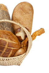 cropped basket of bread