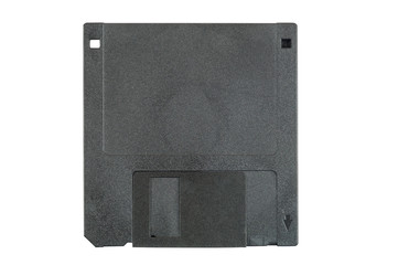 Obraz premium Black floppy disk on white background
