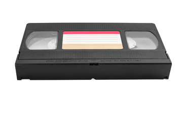 VHS cassette on white background