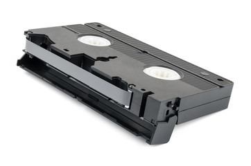 VHS cassette on white background