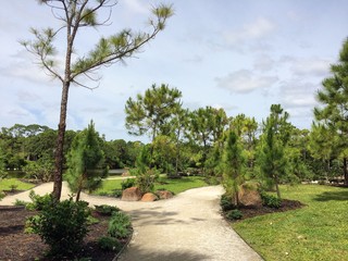 morikami gardens, pathway intersection