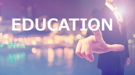 Education concept with businessman