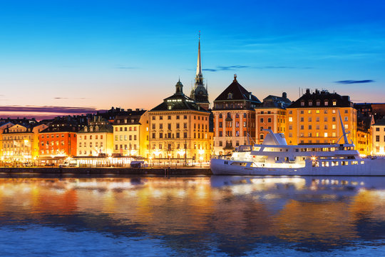 Evening scenery of Stockholm, Sweden