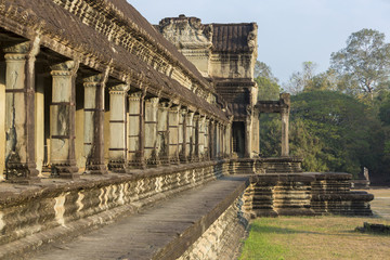 Fototapeta na wymiar Angkor Wat temple Details with morning light, Cambodia