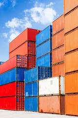 industrial port with containers