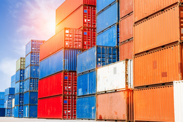 industrial port with containers