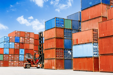 industrial port with containers