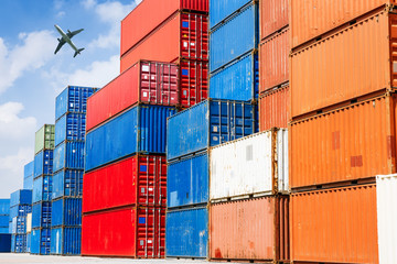 industrial port with containers