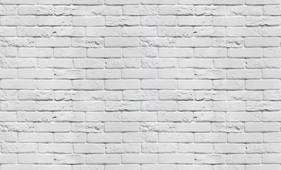 Fotobehang Baksteen textuur muur Witte bakstenen muur textuur. Naadloze achtergrond