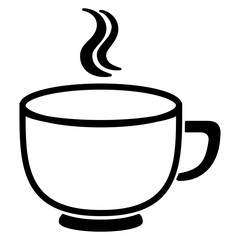 tea coffee cup hot drinks simple black icon