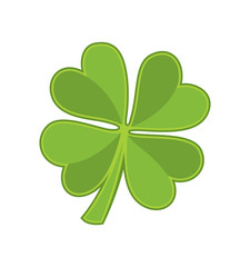 Green shamrock leaf isolated on white background