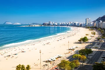 Photo sur Plexiglas Copacabana, Rio de Janeiro, Brésil Aerial view of Copacabana beach in Rio de Janeiro