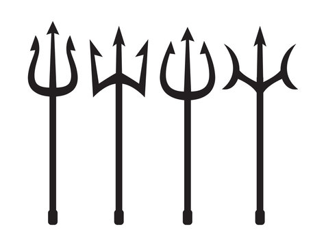 set of trident silhouette