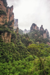 tall mountain peaks of yuanjiajie