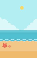 Fototapeta na wymiar Background of sand beach with blue sea.