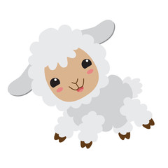 Fototapeta premium Cute sheep vector illustration 