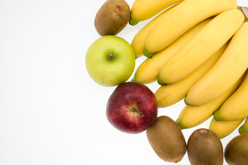 Assortment of exotic fruits isolated on white