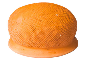 ots made of traditional clay for use in the kitchen on a white background
