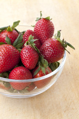 cropped image of strawberries in bowl.
