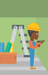 Constructor hammering nail.