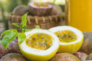 Slice passion fruit Juicy