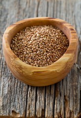 buckwheat on a wooden background