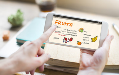 Fruits Berries Healthy Shopping List Concept