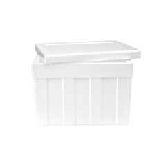 Styrofoam storage box isolated on white background