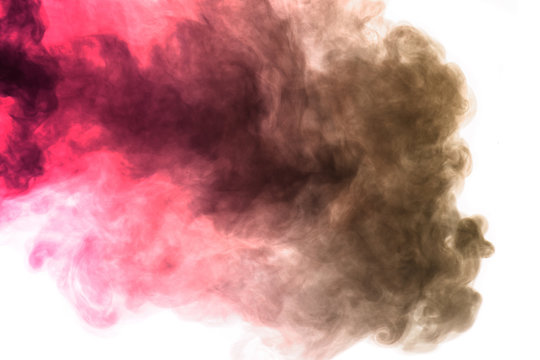 Abstract crimson smoke hookah. Gaseous.