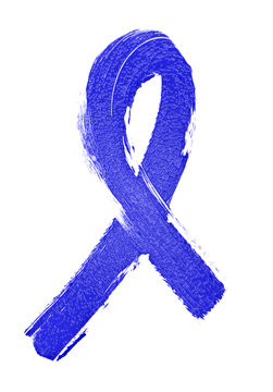 Abstract blue ribbon on a white background
