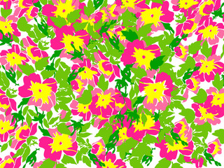   Spring summer Flowers in vintage style. Seasons Floral pattern
