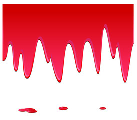 Paint or blood dripping on the wall vector image
