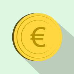 Euro icon, flat style