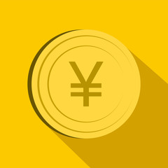 Yen icon, flat style