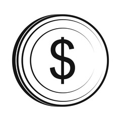 Dollar icon, simple style