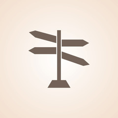 Icon Of Blank Road Sign.