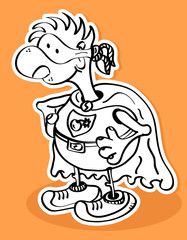 Fat man super hero, vector illustration 